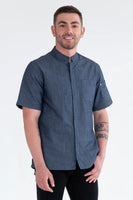 Arli Navy Blue Shirt Hospitality Uniform Poly Cotton CODE-ARLISHIRT