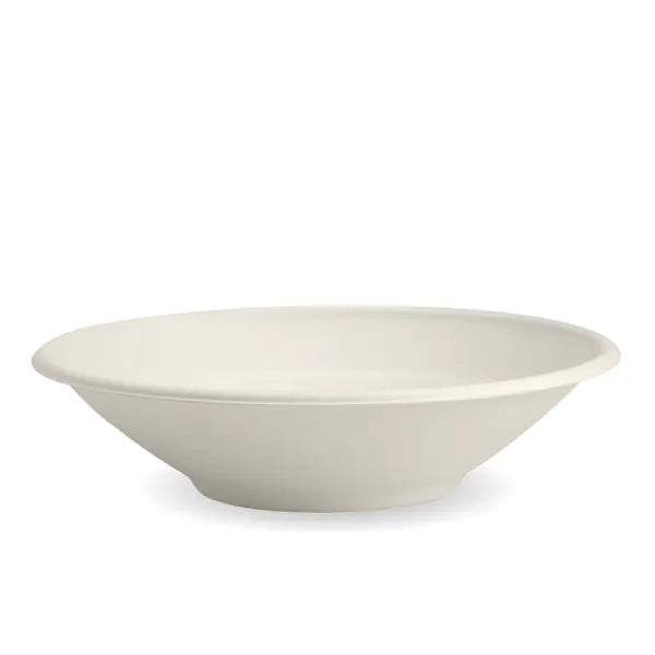 Biopak 800ml / 24oz White Plant Fibre BioBowl B-BL-24 x 400 Bowl