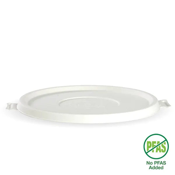 Biopak 800-1,420ml / 24-48oz White Plant Fibre BioBowl Lid B-BLL-W x 400 Lids