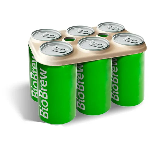 Biopak 6-Pack Plant Fibre Beer Ring Holder B-BRH-6B Box 500 Fibre Rings