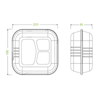 Biopak 20x22x8cm / 7.8x8x3in 3-Compartment White Plant Fibre Clamshell B-DHL-83 x 200 Clamshell