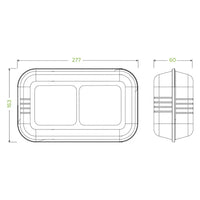 2-Compartment White Plant Fibre Clamshell  28x16x7cm / 11.6x6x3in B-HL-1156-2 x 100 Clamshells