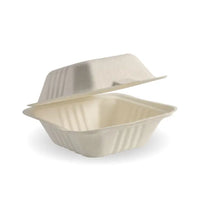 Biopak 15x15x8cm Natural Plant Fibre Clamshell B-HL-66-N x 500 Clamshell