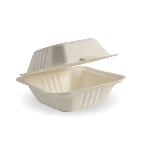 Biopak 15x15x8cm Natural Plant Fibre Clamshell B-HL-66-N x 500 Clamshell