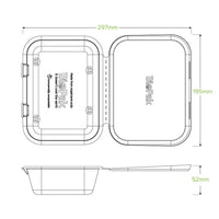 Biopak 20x15x5cm / 7.5x5x1.9in Natural Plant Fibre Clamshell B-HL-75-N x 300 Clamshell