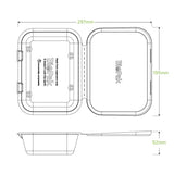 Biopak 20x15x5cm / 7.5x5x1.9in Natural Plant Fibre Clamshell B-HL-75-N x 300 Clamshell