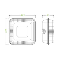 Biopak 23x23x8cm / 9x9x3in White Plant Fibre Clamshell B-HL-91 x 200 Clamshell