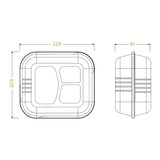 Biopak 23x23x8cm 3-Compartment White Plant Fibre Clamshell B-HL-93
