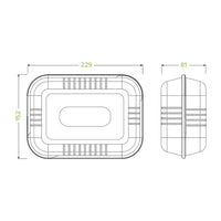 Biopak 23x15x8cm / 9x6x3in White Plant Fibre Clamshell B-HL-96 x 250 Clamshell