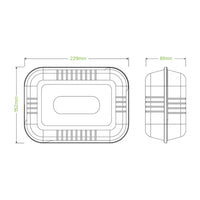 Bio 23x15x8cm / 9x6x3in Natural Plant Fibre Clamshell B-HL-96-N x 250 Clamshells