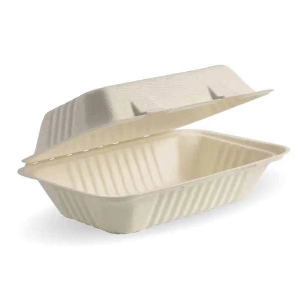 Bio 23x15x8cm / 9x6x3in Natural Plant Fibre Clamshell B-HL-96-N x 250 Clamshells