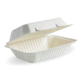 Biopak 23x15x8cm / 9x6x3in White Plant Fibre Clamshell B-HL-96 x 250 Clamshell
