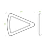 Biopak 28cm x 16cm x 4cm / 9in Natural Plant Fibre Pizza Slice Clamshell Box 250 B-HLP-N-PF