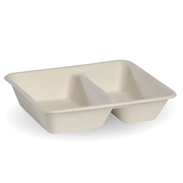 Biopak 2-Compartment Natural Plant Fibre Takeaway Base B-LB-2C-N x 500 Takeaways