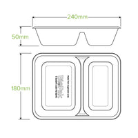 Biopak 2-Compartment White Plant Fibre Takeaway Base B-LB-2C-W x 500 Takeaways