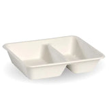 Biopak 2-Compartment White Plant Fibre Takeaway Base B-LB-2C-W x 500 Takeaways