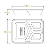 Biopak 3-Compartment Container Natural Plant Fibre Takeaway Base B-LB-3C-N x 500 Takeaways