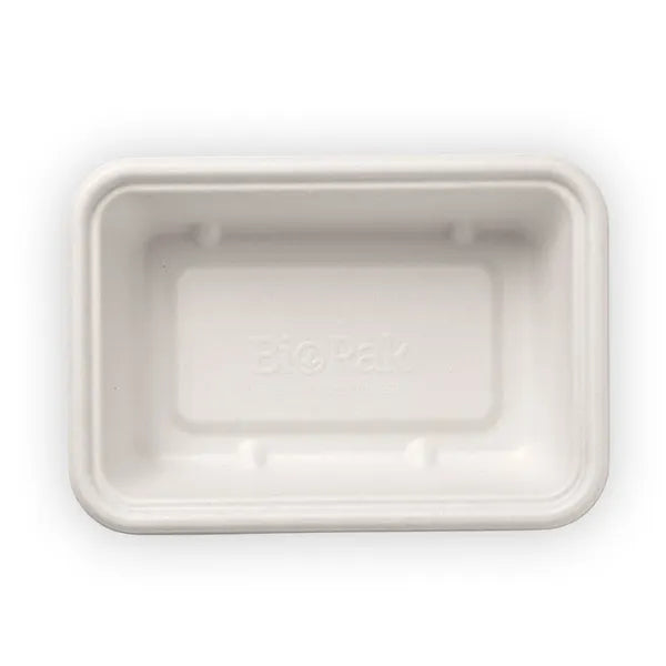 Biopak 600ml White Plant Fibre Takeaway Base 