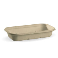 Biopak Sugarcane Rectangle Container & Clear Lid 750ml Pack 50 Base & Lids