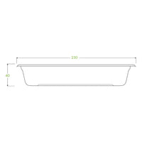 Biopak 750ml Rectangular Plant Fibre Tray Box of 500 Trays -LB-750T