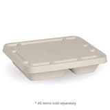 Biopak 2 & 3-Compartment Natural Plant Fibre BioCane Takeaway Lid B-LBL-2/3C-N x 500 Lids