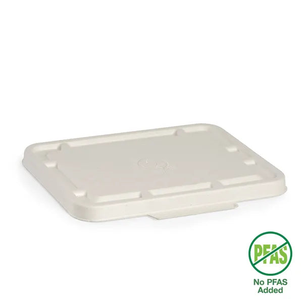 Biopak 2 & 3-Compartment White Plant Fibre Takeaway Lid B-LBL-2/3C-W x 500 Lids