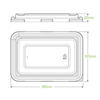 Biopak 500ml & 600ml Clear RPET Takeaway Lid B-LBL-RPET(D) SMALL x 500 Lids