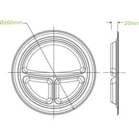 Biopak 25cm Compartment Round Plant Fibre Plate B-PL-11-PF x 500 Plate