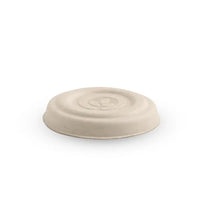 A beige natural plant fibre sauce BioCup lid.