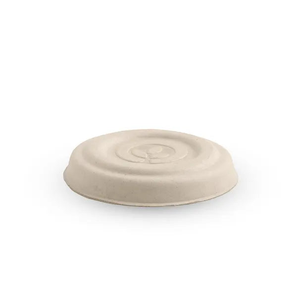 A beige natural plant fibre sauce BioCup lid.