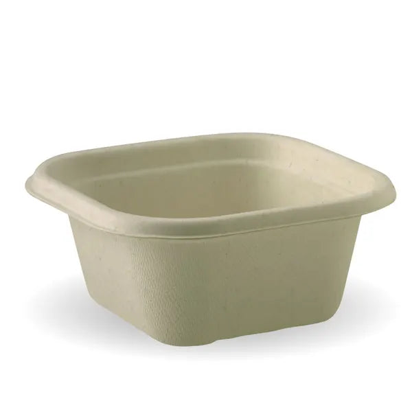 Biopak 480ml Natural Plant Fibre Takeaway Base Box 600 Containers B-SLB-480-N