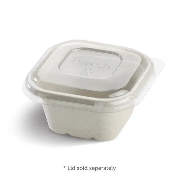 Disposable Biopak Container Split Box Biopak 480ml White Plant Fibre Takeaway Base Box 600 Takeaway Containe ...