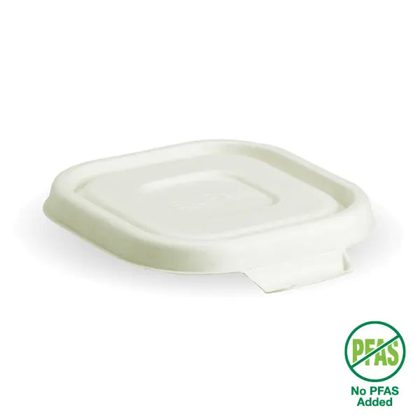 Biopak 280-630ml White Plant Fibre Takeaway Lid B-SLBL-W