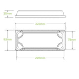 Long Plant Fibre Sushi Tray PET Lid B-STL-LONG-PET Box 600 lids