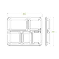 Biopak 5-Compartment Plant Fibre Tray Box of 500 Trays B-TL-15