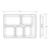 Biopak 6-Compartment Plant Fibre Tray B-TL-16 x 250 Tray B-TL-16