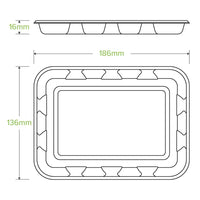 Biopak 19x14x2cm / 7x5" Plant Fibre Produce Tray B-TRAY-7X5 x 1,000 trays