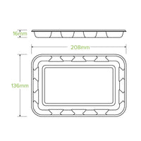 Biopak 21x14x2cm / 8x5" Plant Fibre Produce Tray- B-TRAY-8X5 x 500 trays