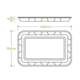 Biopak 21x14x2cm / 8x5" Plant Fibre Produce Tray- B-TRAY-8X5 x 500 trays