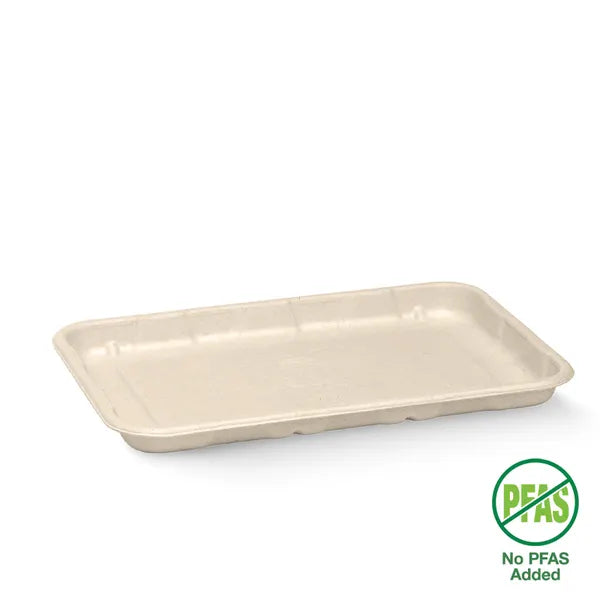Biopak 21x14x2cm / 8x5" Plant Fibre Produce Tray- B-TRAY-8X5 x 500 trays