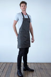 Barber Pewter Grey Bib Apron 66 x 77cm AC-BARBER02