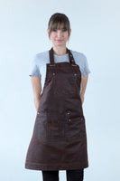 Barber Rust Red Bib Apron 66 x 77cm AC-BARBER03