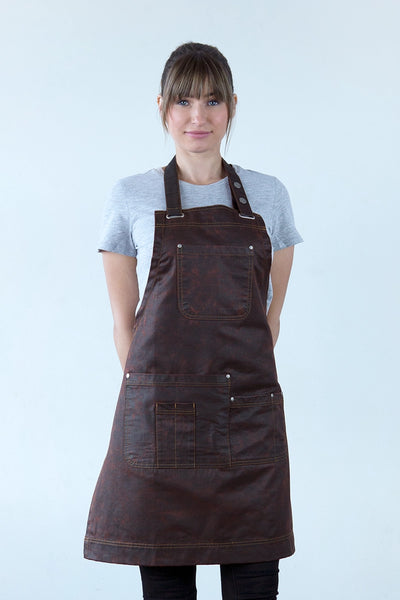 Barber Rust Red Bib Apron 66 x 77cm AC-BARBER03