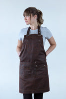 Barber Rust Red Bib Apron 66 x 77cm AC-BARBER03