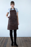 Barber Rust Red Bib Apron 66 x 77cm AC-BARBER03