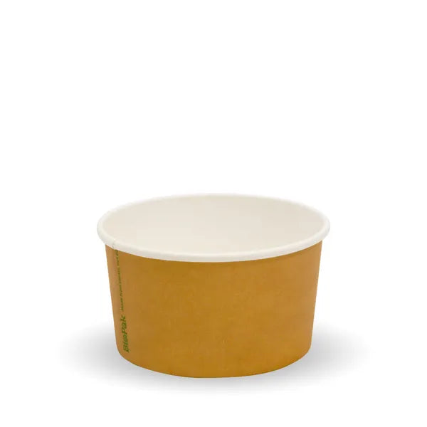 Biopak Kraft Brown 90ml / 3oz Ice Cream Bowl Cup BioCup 1,000 Bowls  BB-BIC-3