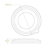 Biopak 500-1,000ml RPET Kraft BioBowl Lid BB-BLL-148-RPET x 400 Lids