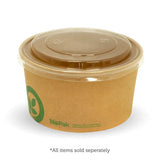 Biopak 500-1,000ml RPET Kraft BioBowl Lid BB-BLL-148-RPET x 400 Lids