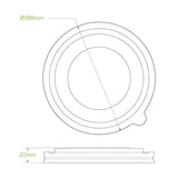 Biopak 1,300ml PLA Kraft BioBowl Lid BB-BLL-184-PLA x 200 Lids