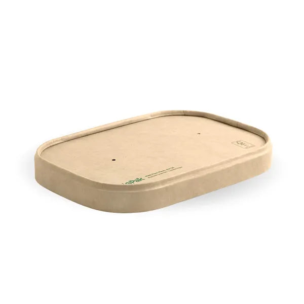BioPak 500-1,000ml Kraft Paper BioBoard Takeaway Lid BB-LBL-PAPER-N x 300 Lids